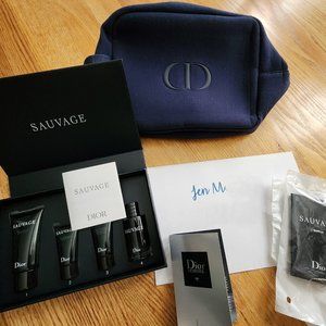 Dior Sauvage Travel Set with Travel Pouch & Samples